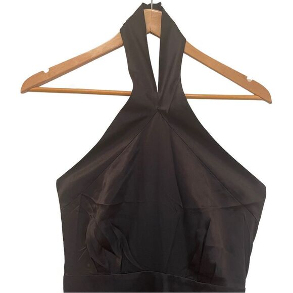 NWOT SILK MAISON Cross Halter Silk Jumpsuit In Black - Picture 7 of 16